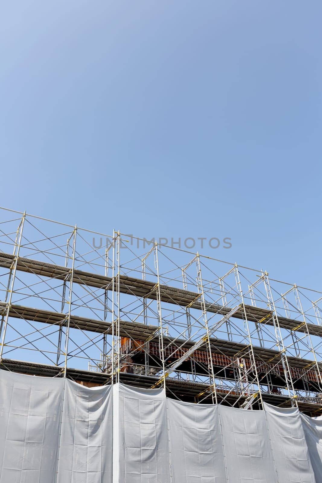New building construction, construction site fence