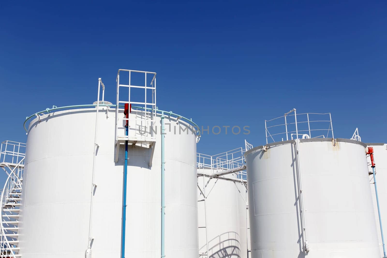 Industrial storage tanks at refinery