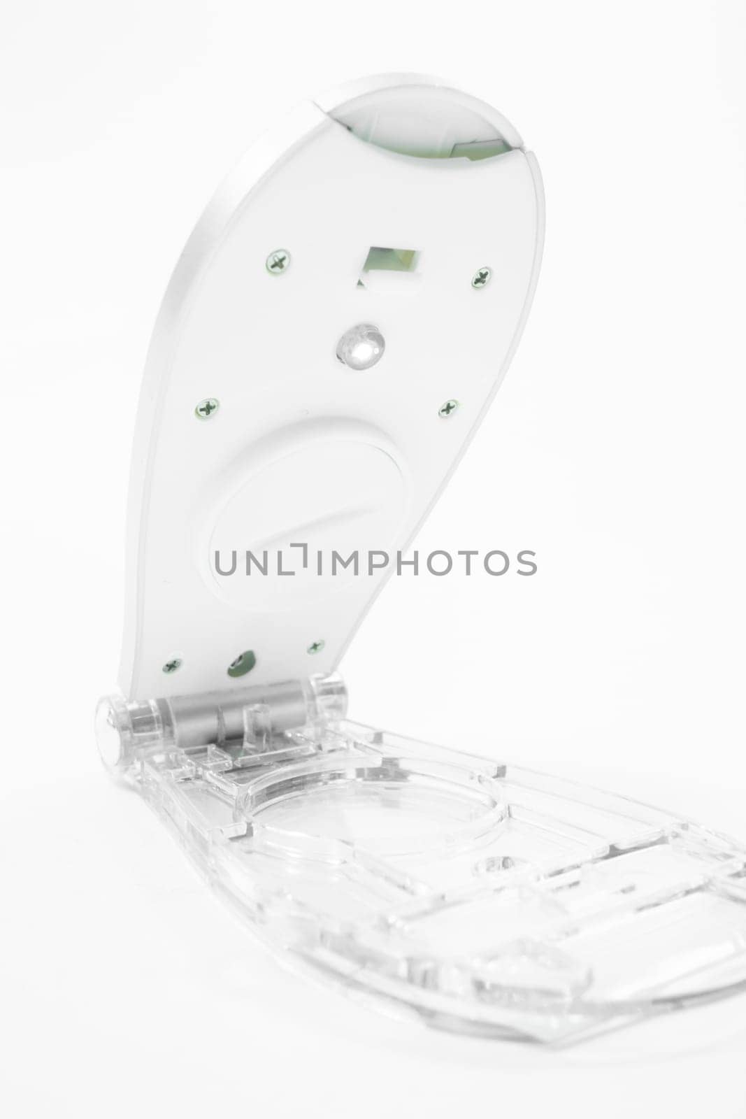Light reading lamp clip isolated on white background, stock photo