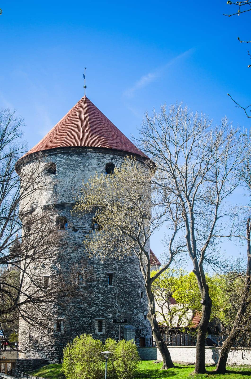 View of the Old Tallinn beautiful spring day. Tower Kiek in de kek