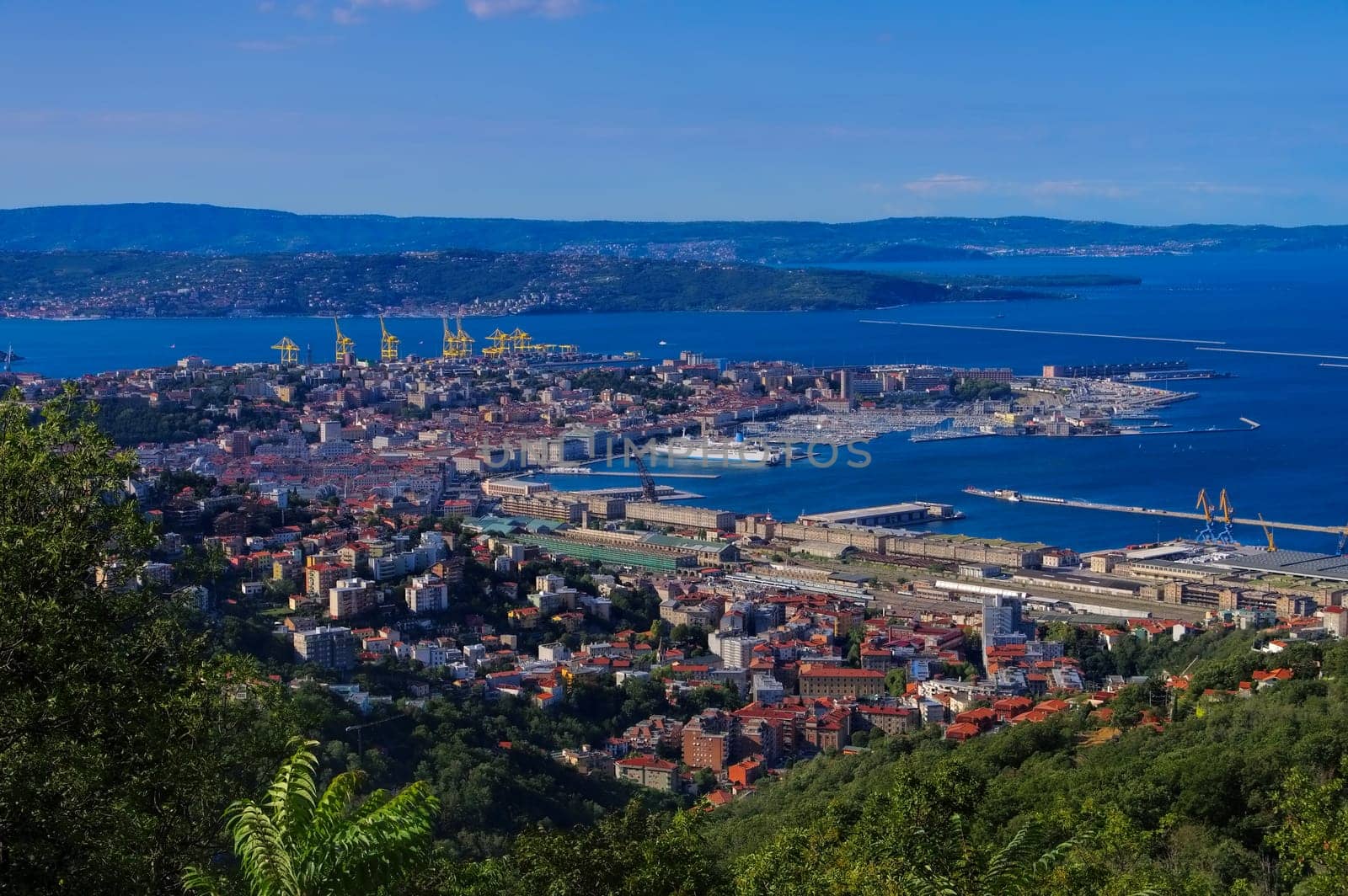 the Italian city of Trieste from above - theitalian town Trieste aerial view