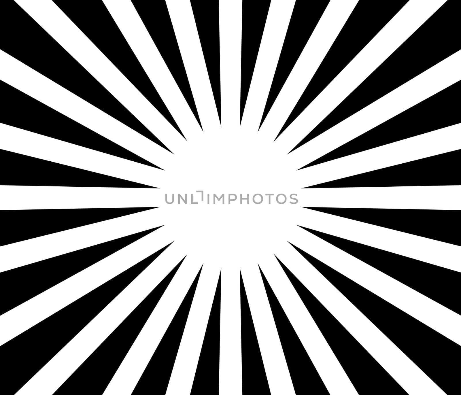 Star pattern with free white surface and rays in white and black