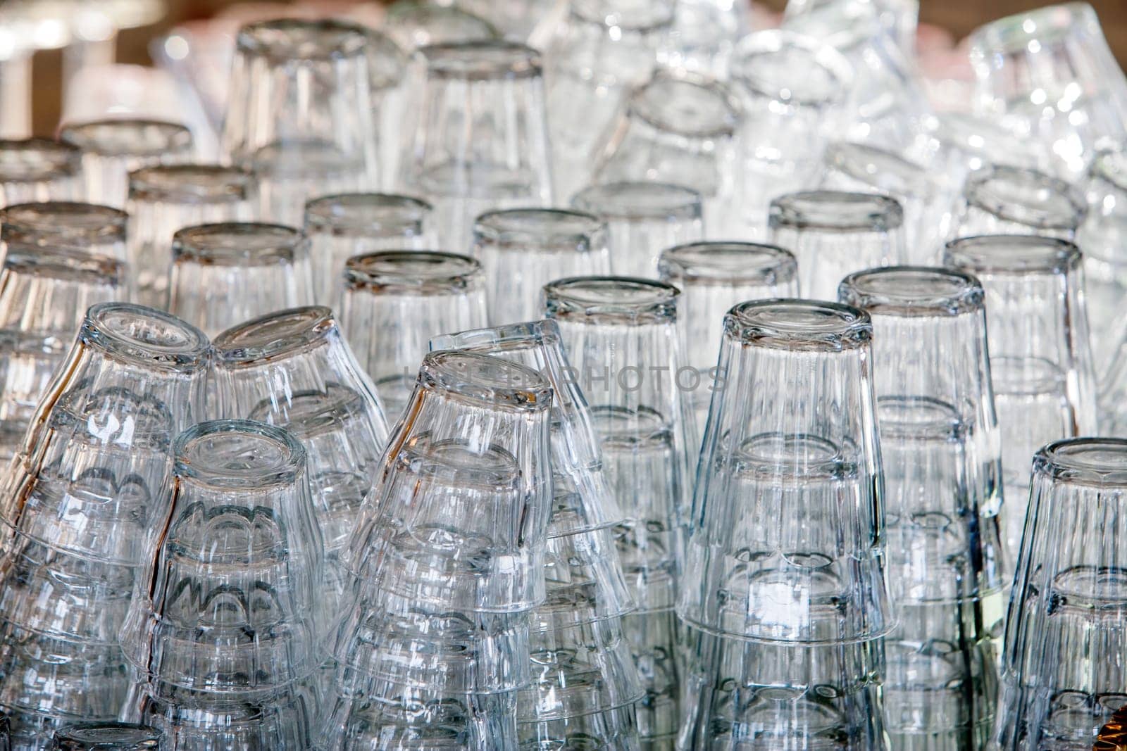 Stacked clean glasses