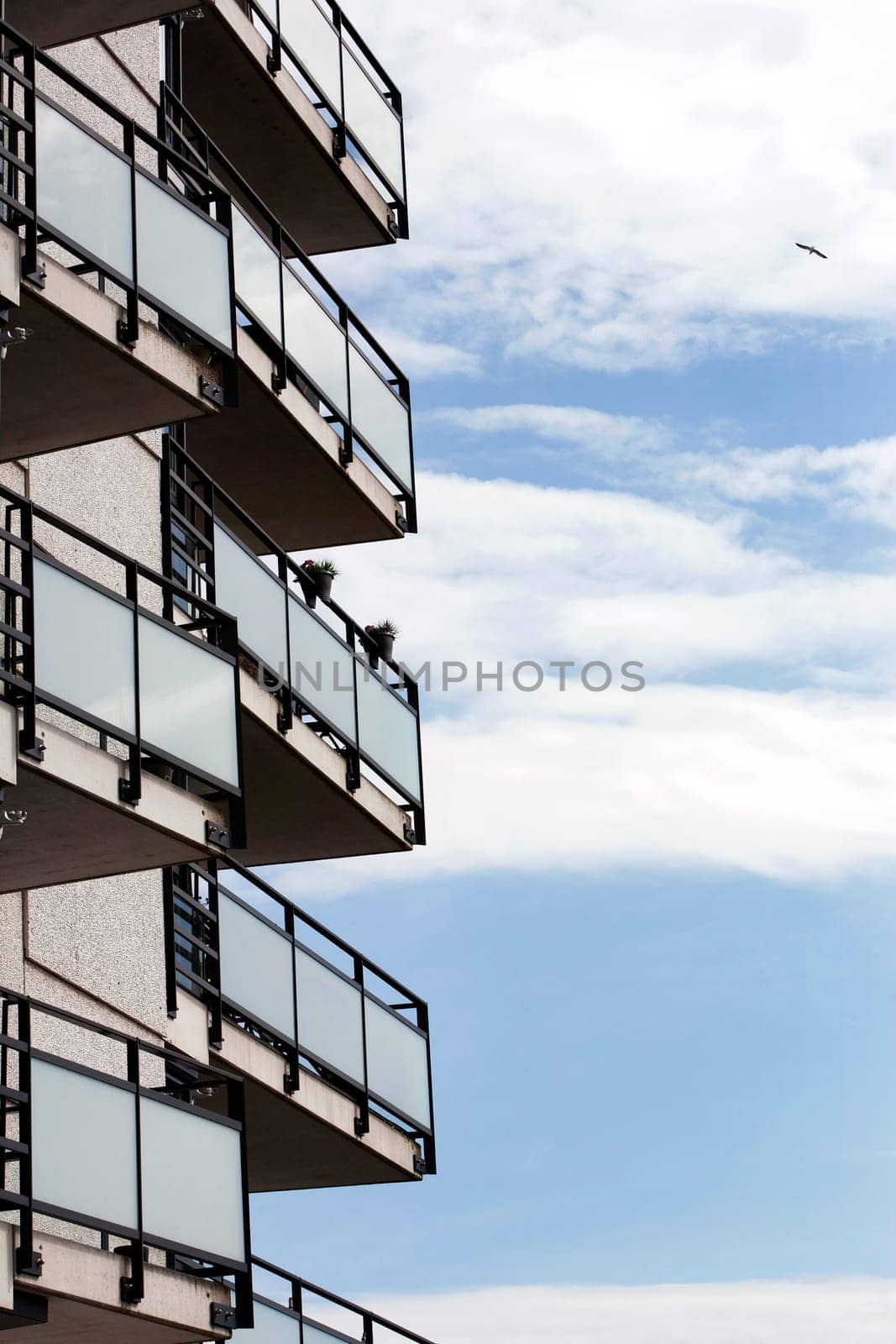 Balconies of an apartment block in the Netherlands