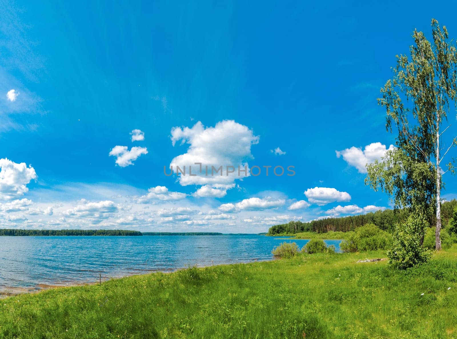 Beautiful landscape in solar clear day during fishing