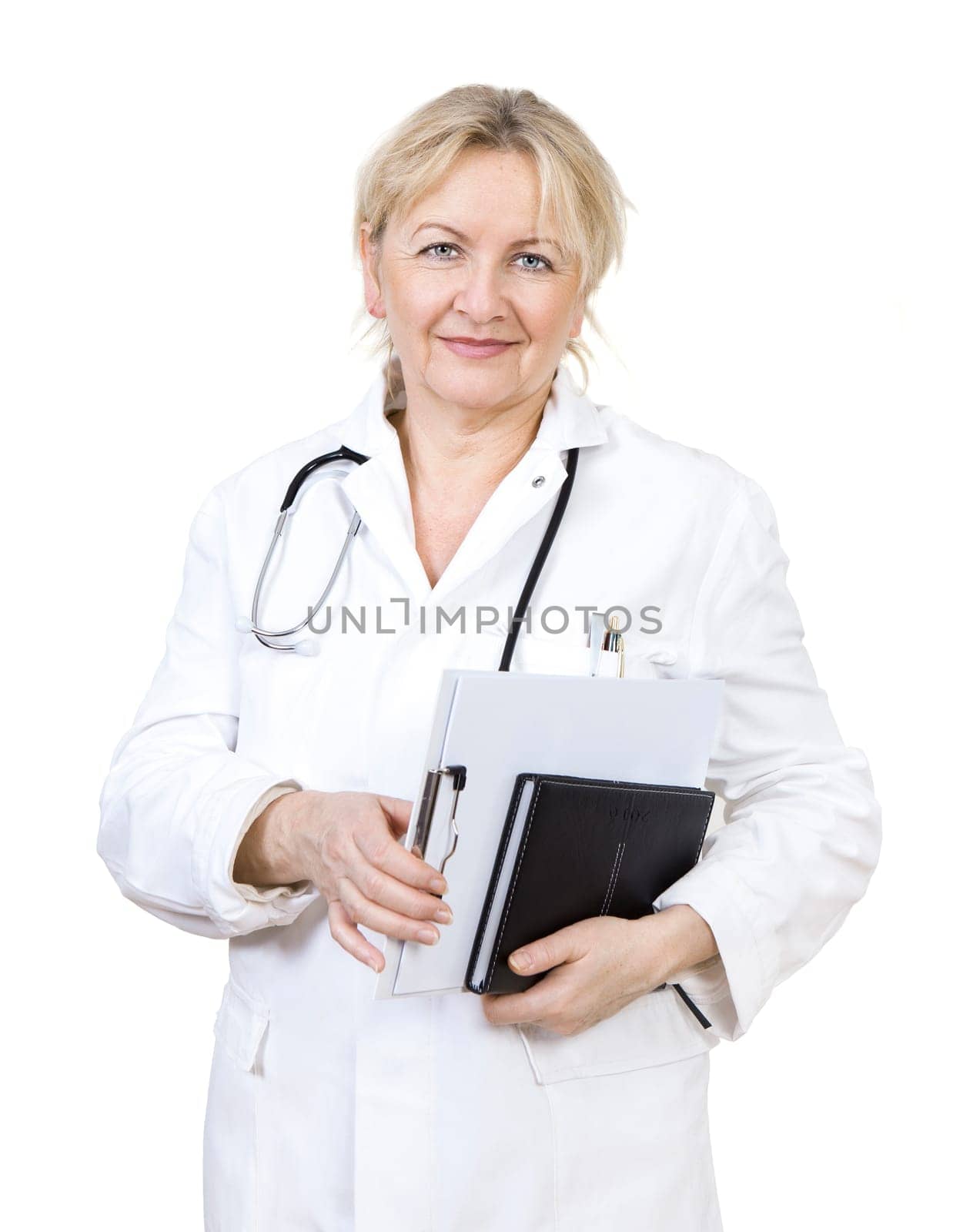 a doctor in a white coat with a stethoscope