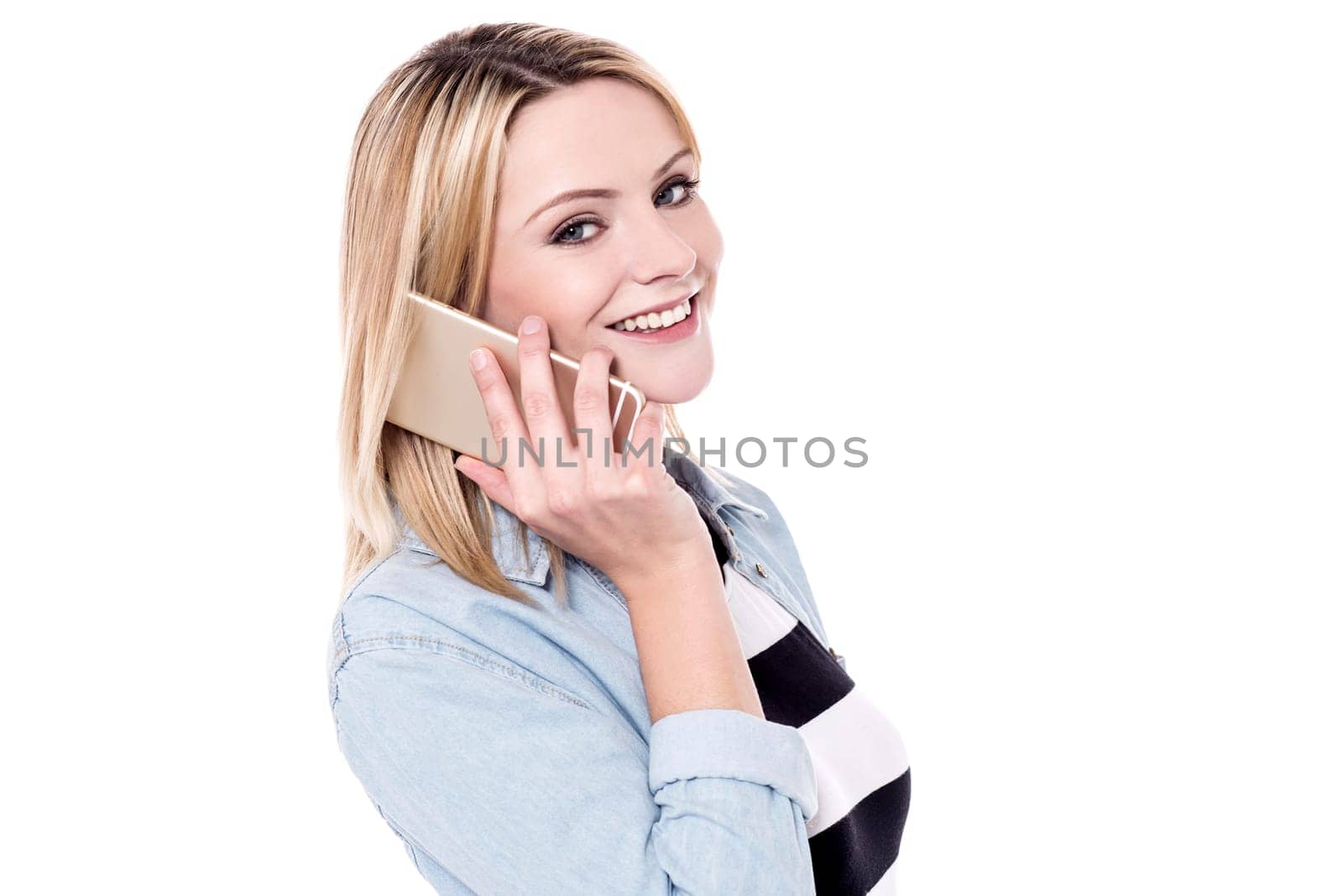 Pretty lady talking using her cell phone
