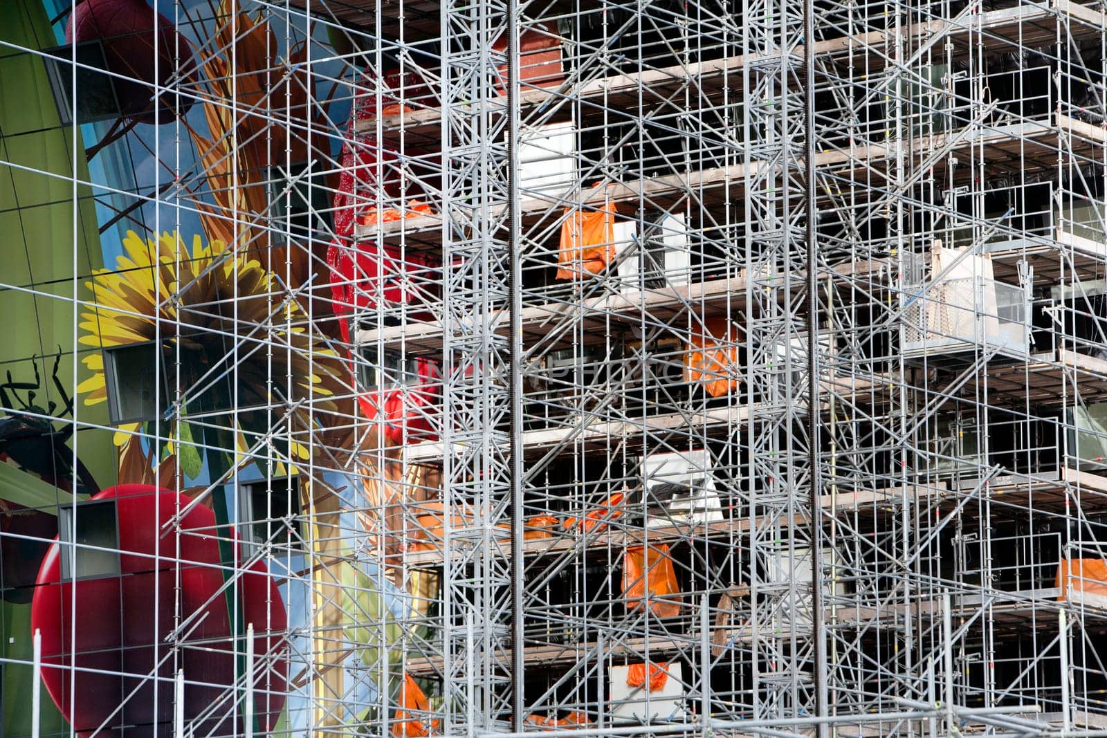 Scaffolding on a Construction site in Rotterdam