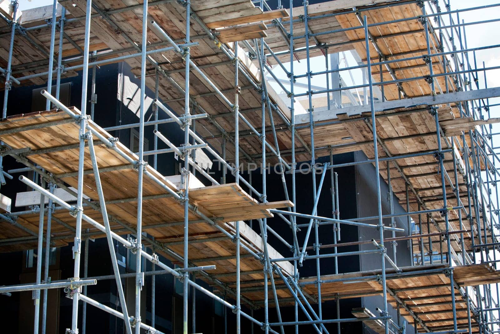Scaffolding on a construction site in the Netherlands
