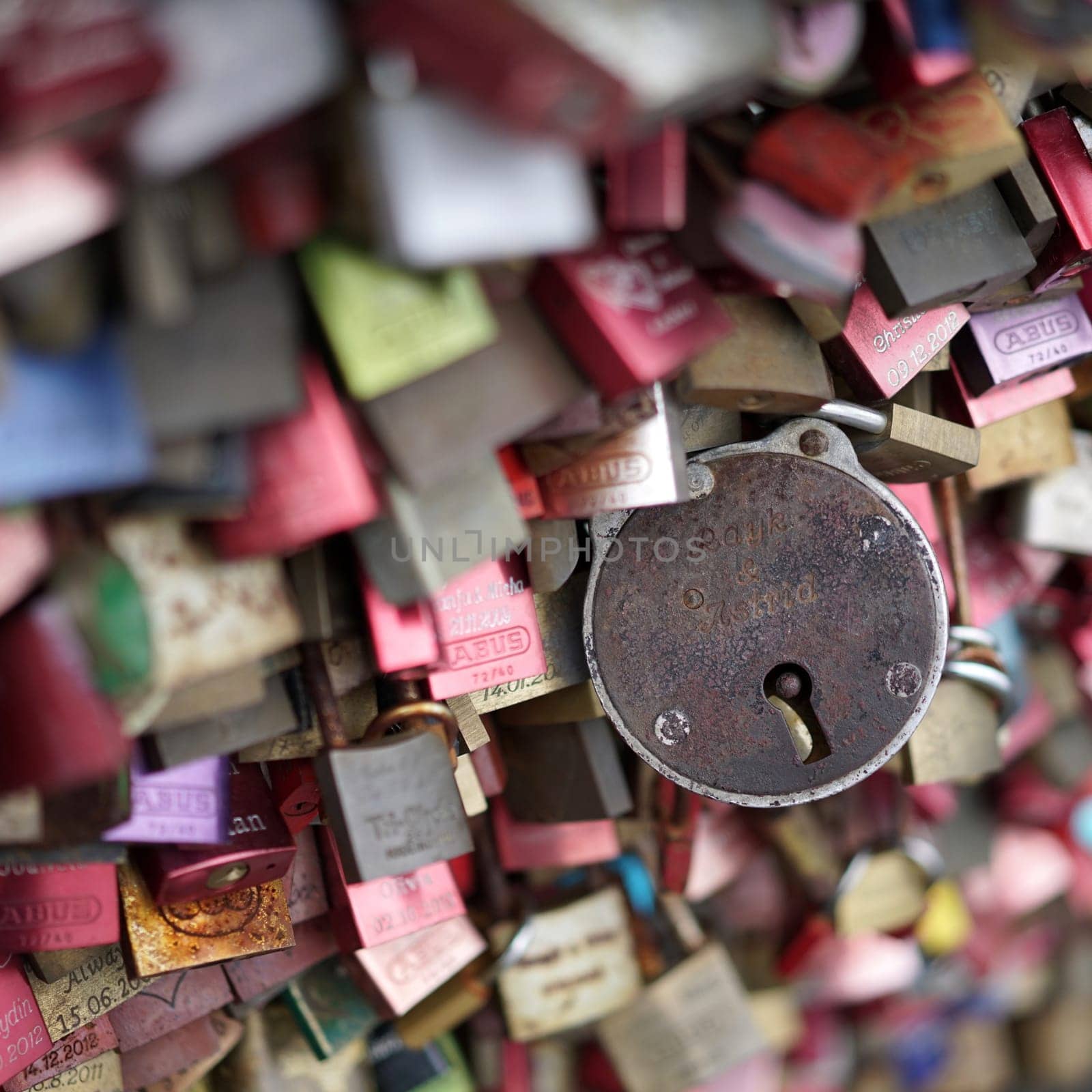 Padlocks at the Hohenzollern Bridge in Cologne