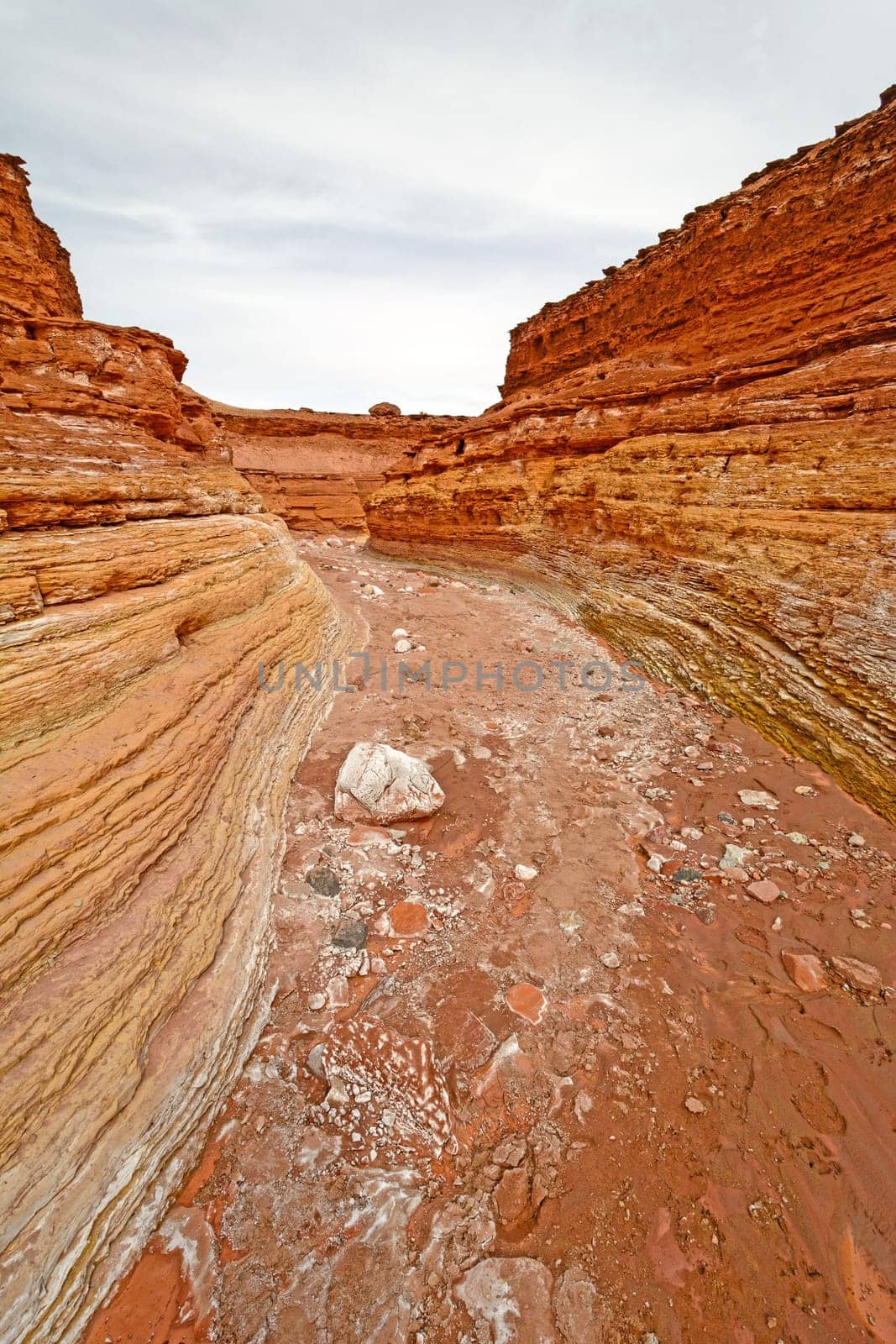 Looking Down a Dry Wash Canyon in the Glen Canyon National Recreation Area in Arizona