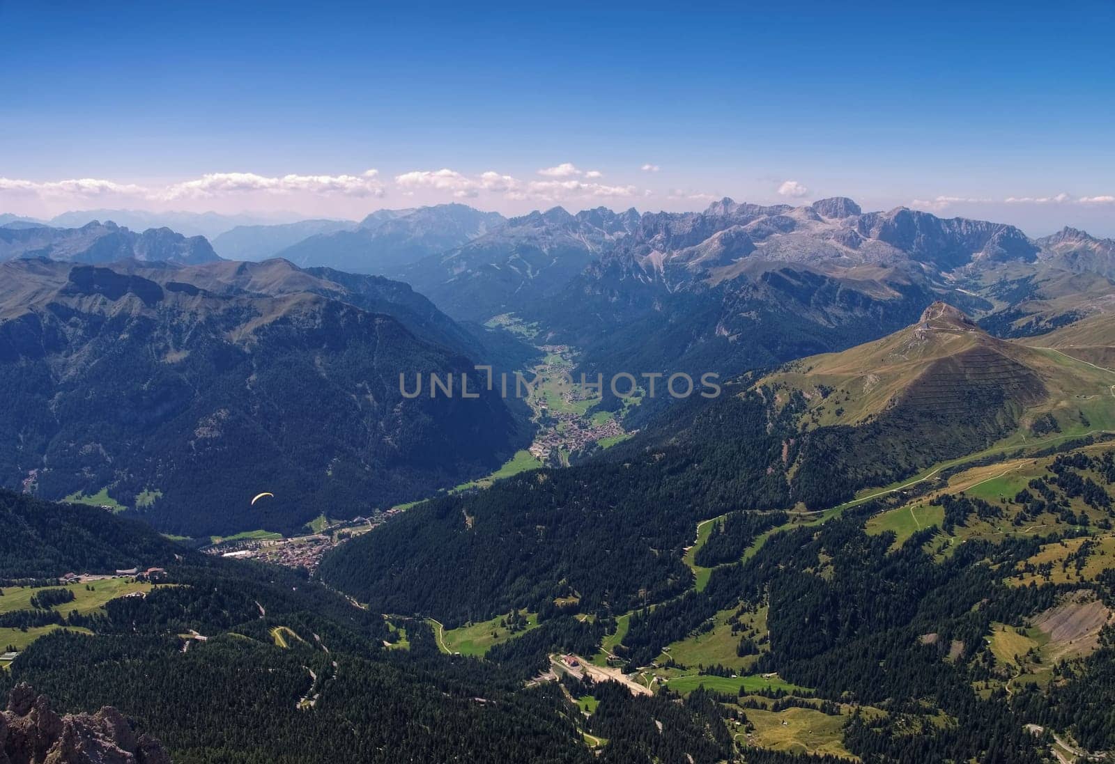 Fassa Valley in the Italian Dolomites - Val di Fassa valley in italianDolomites