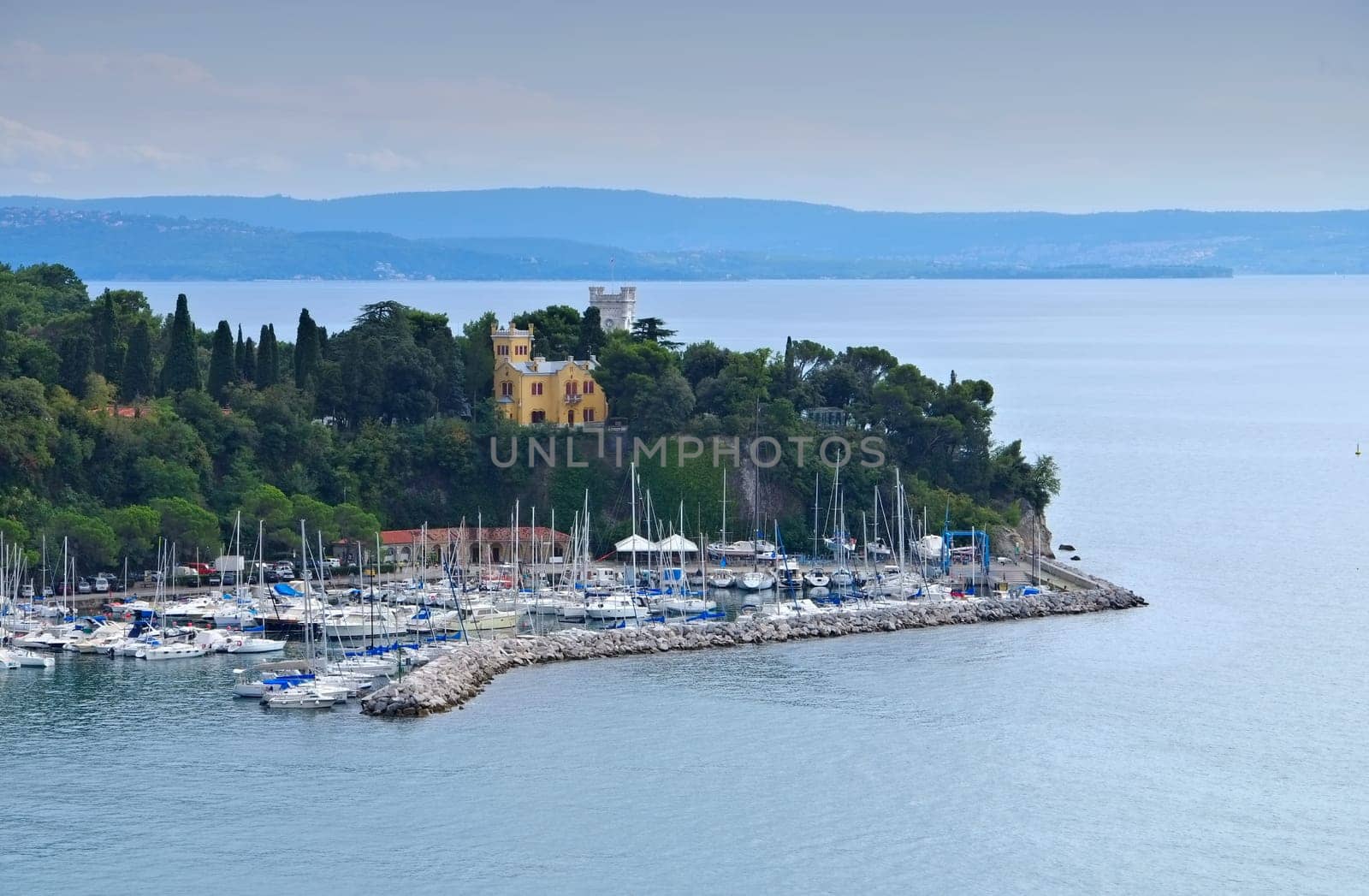 Miramare Castle on the coast of Trieste - the palace Miramare,coast of Trieste