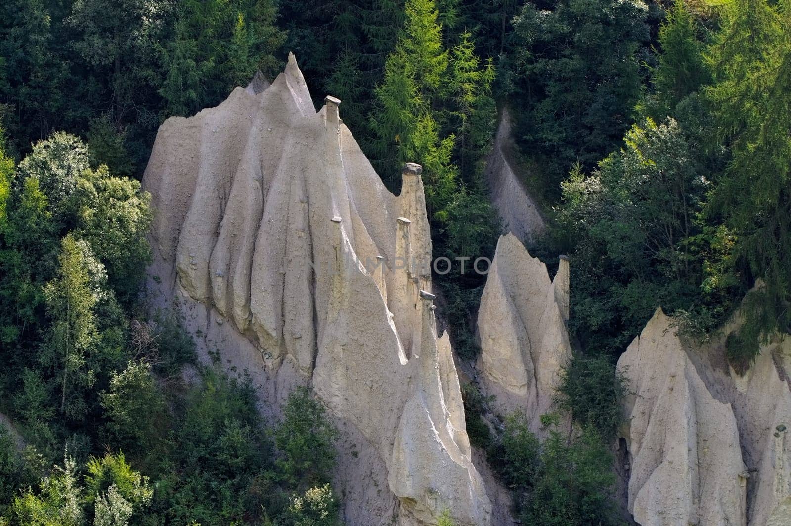 Terenten Earth pyramids a geological peculiarity - Teentin Dolomites,Hoodoos a geologic formation