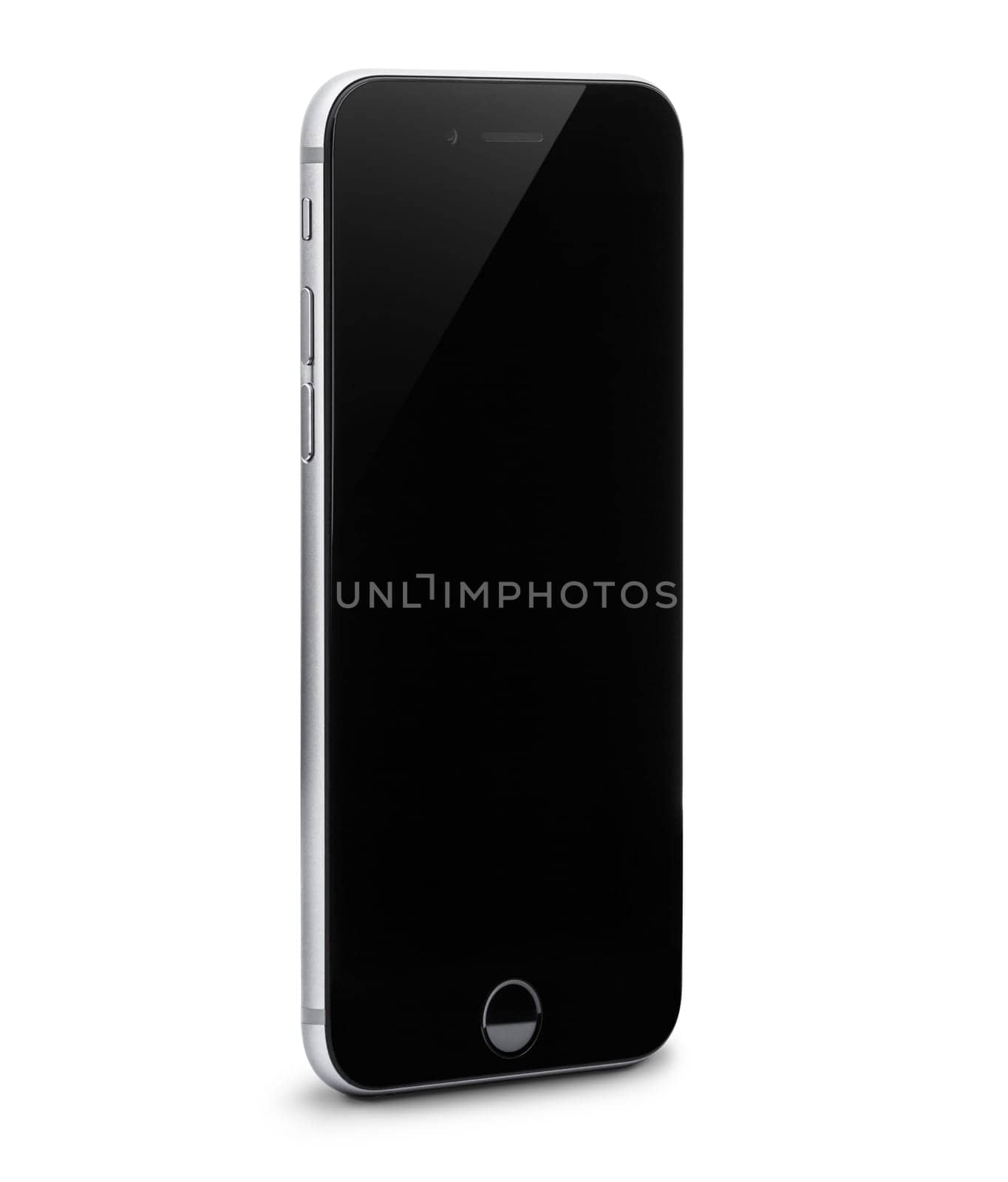 Bangkok, Thailand - jan 10, 2016 : iphone 6 isolated with clipping path inside on white background, iphone developed by apple Inc.