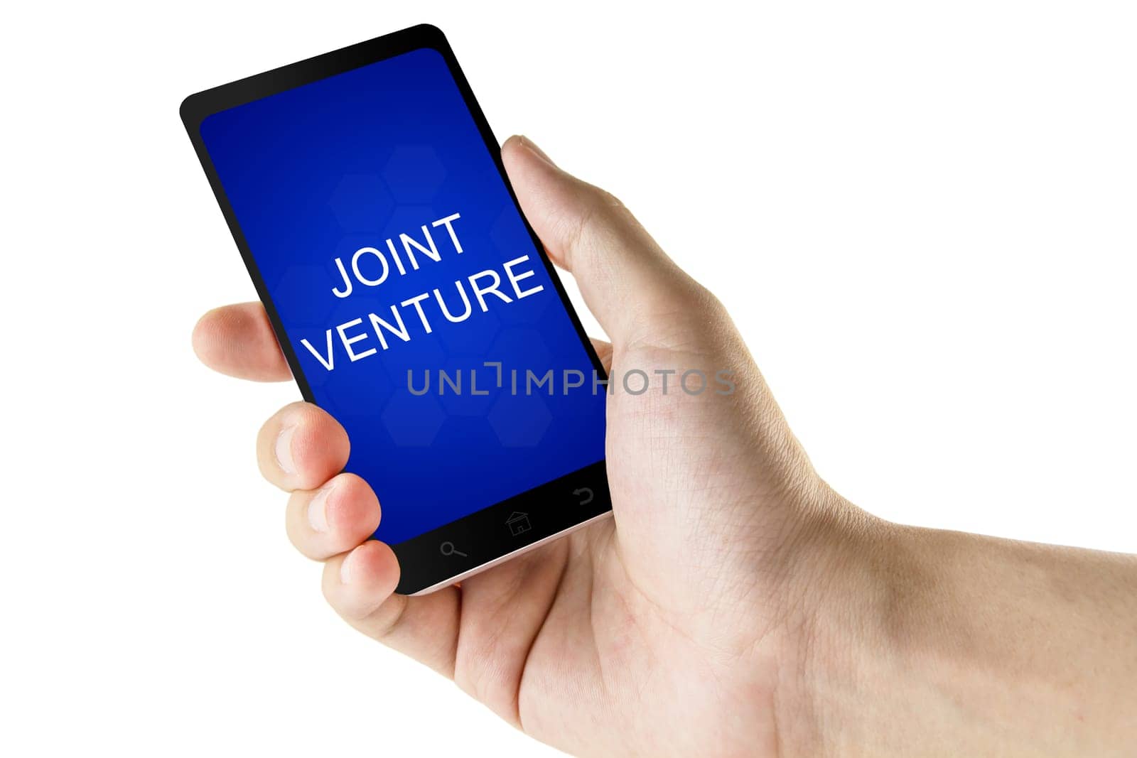 joint venture word on digital smart phone isolated white background