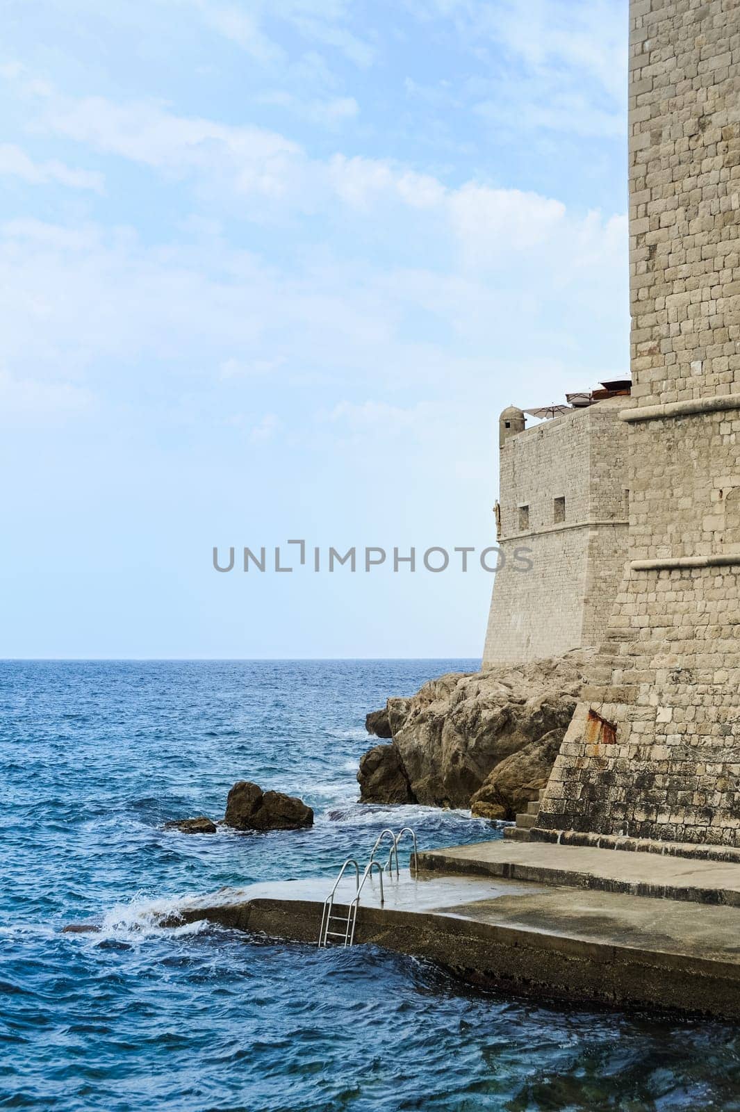 Beach on the wall of Dubrovnik
