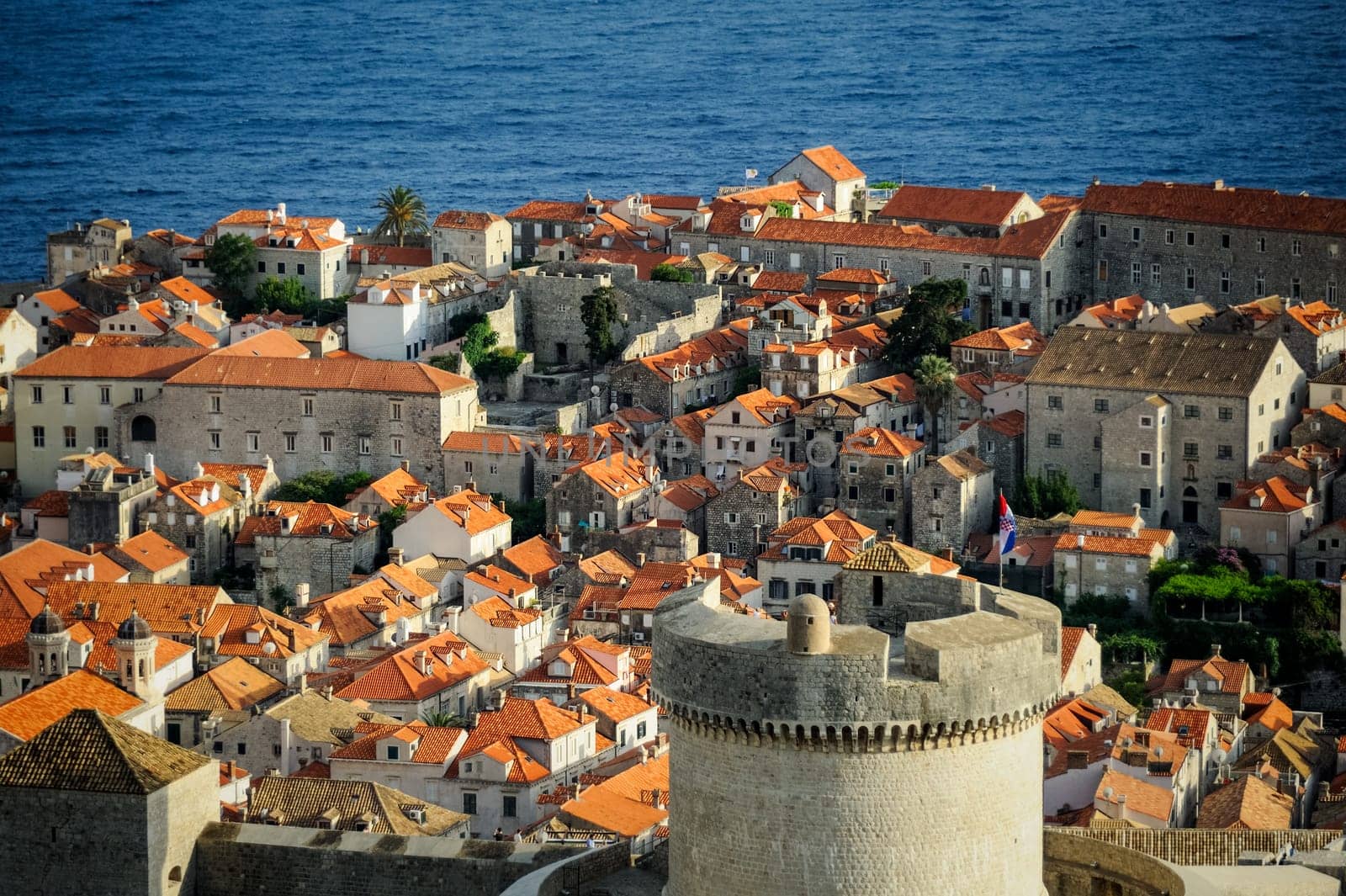 Dubrovnik Old Town with defensive tower