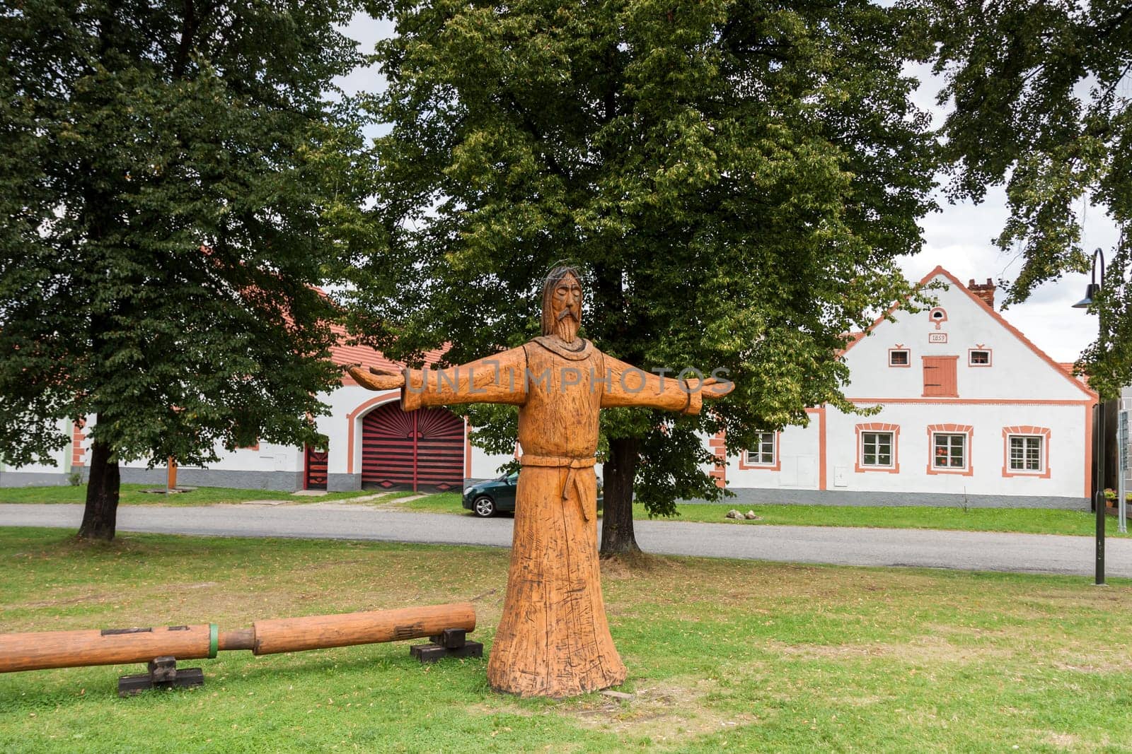 Czech Republic - UNESCO village Holasovice in South Bohemia - statue of jesus