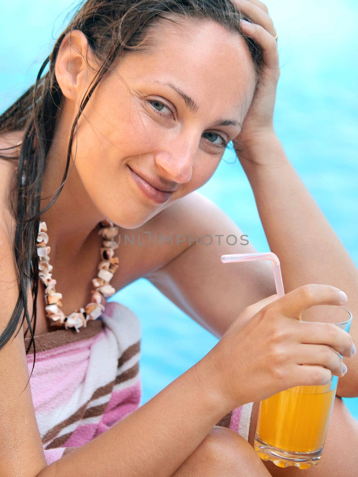 Woman in swimming pool
