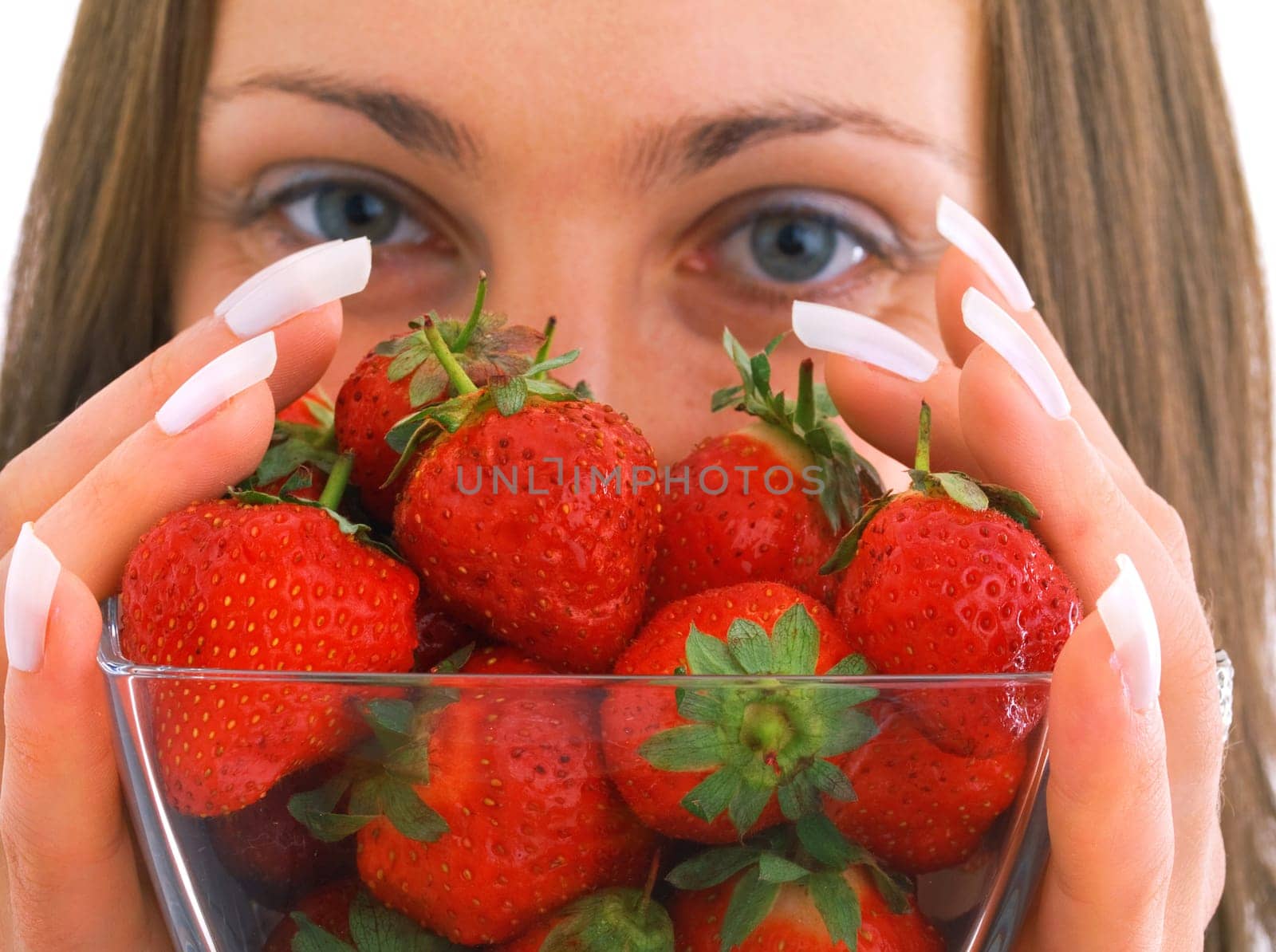 Young woman with strawberries