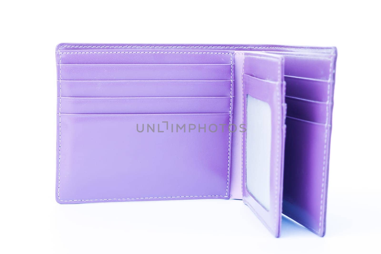 Leather wallet isolated on white background, stock photo