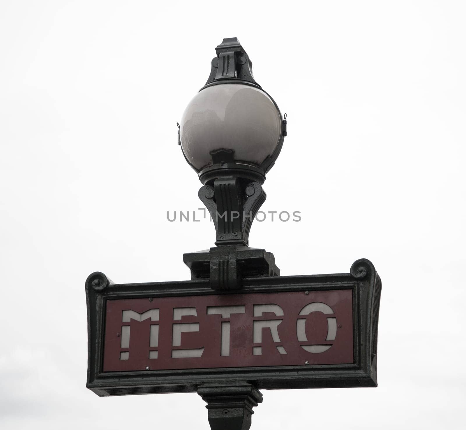 Ancient Metro Sign at the entrance of the Paris Metro