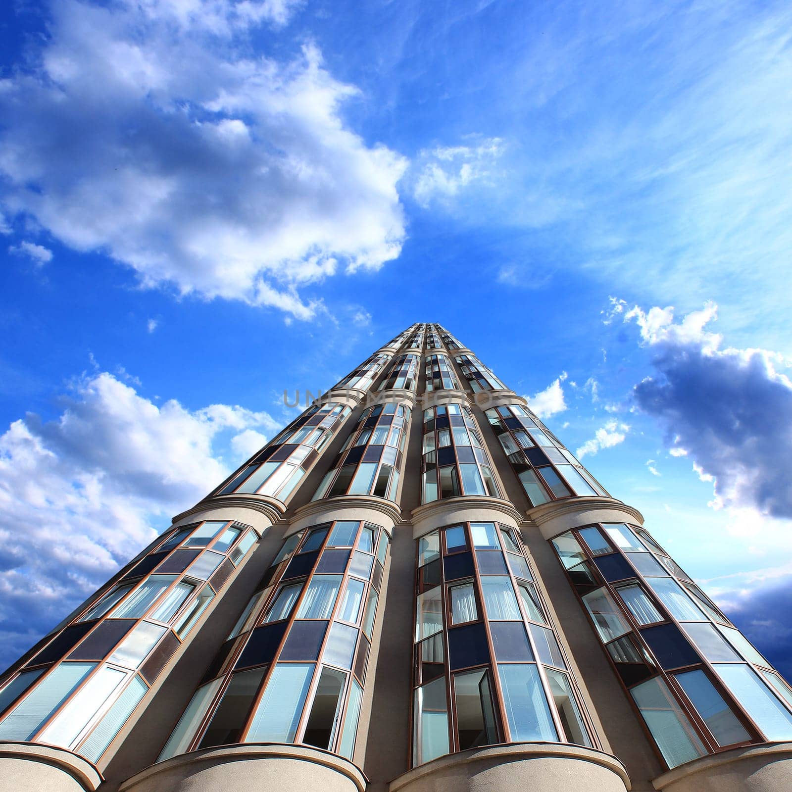 modern skyscraper on a background of blue sky