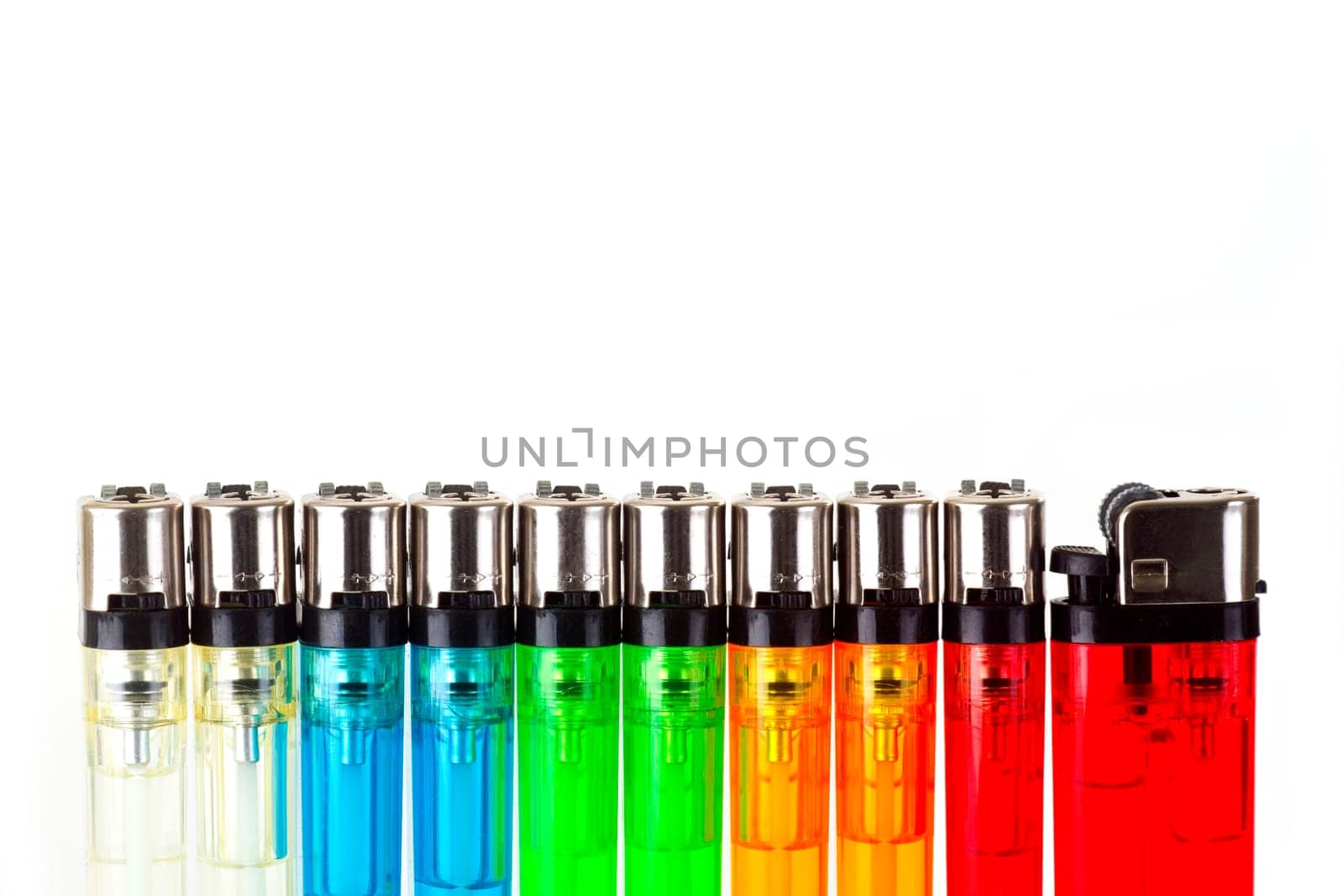 Lighters exempted on white background