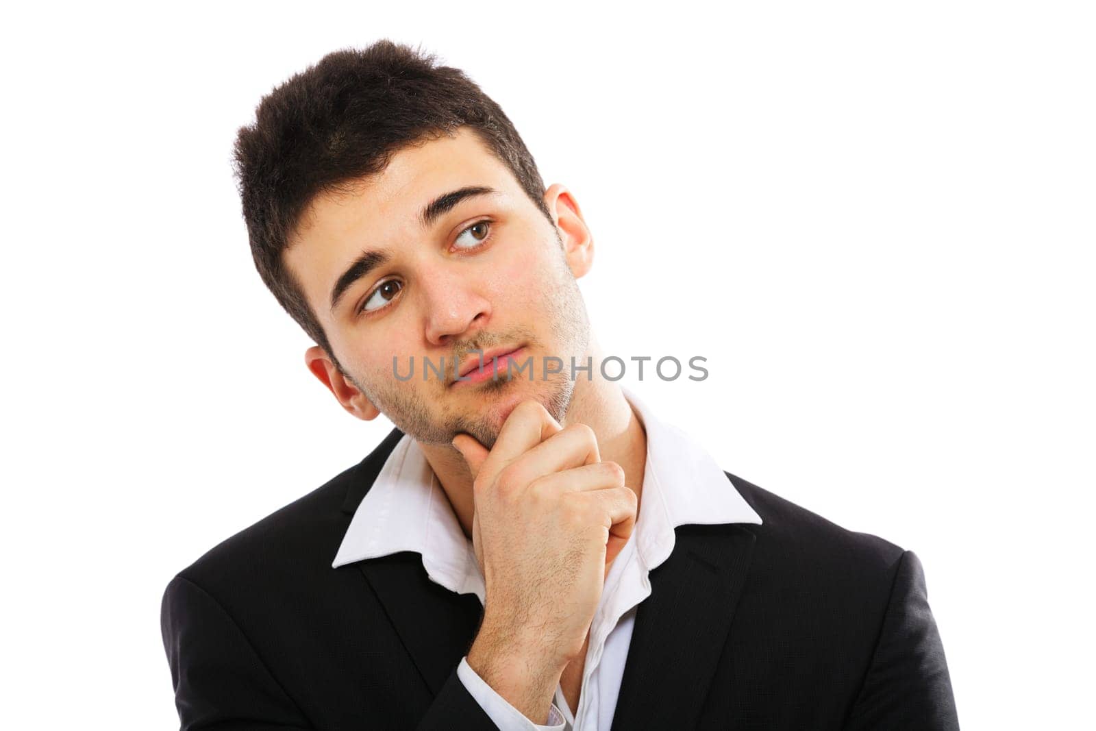 Young businessman portrait isolated on white