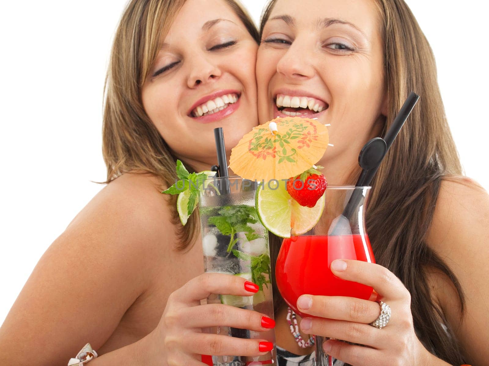 Party girls with cocktails