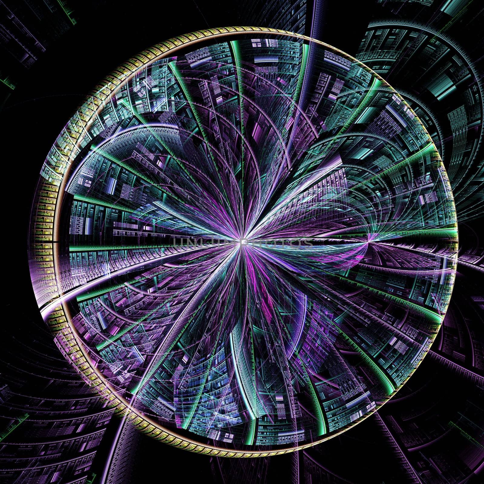 Abstract circle background of technical issues in the gray-blue tones