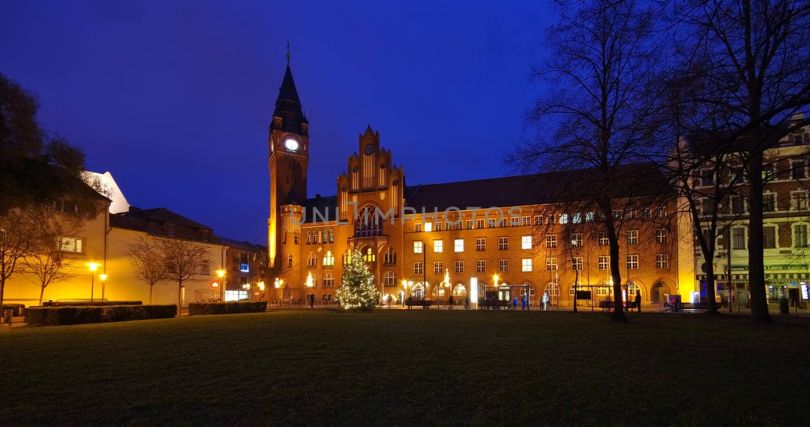 Berlin Koepenick Town Hall at Night in Advent - Berlin Koepenick townhall night in christmas time