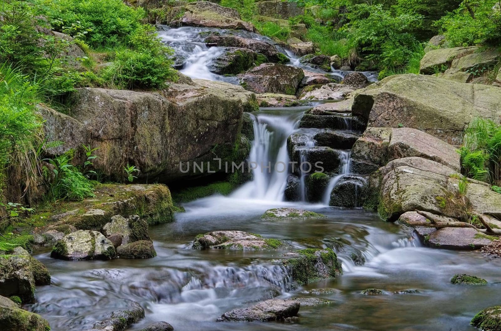 Bode Waterfall in the Harz - waterfall river Bode in Harz Mountains