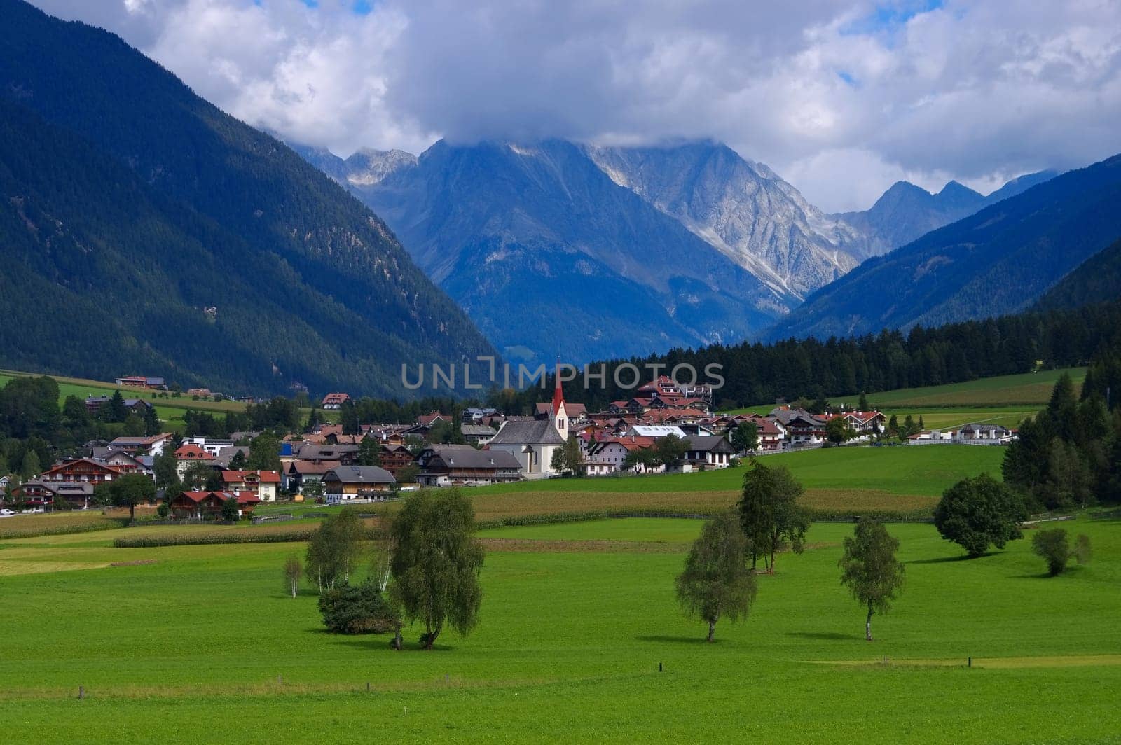 Antholz Valley in the Alps - Antholzer valley in italian Alps