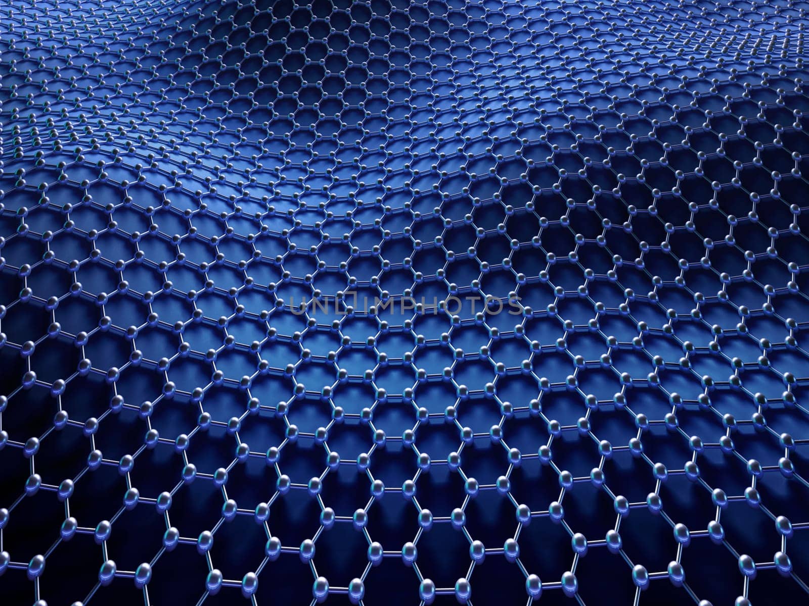 Several molecules connected, crystallized in the hexagonal system, concept of a carbon structure. Clipping path included.