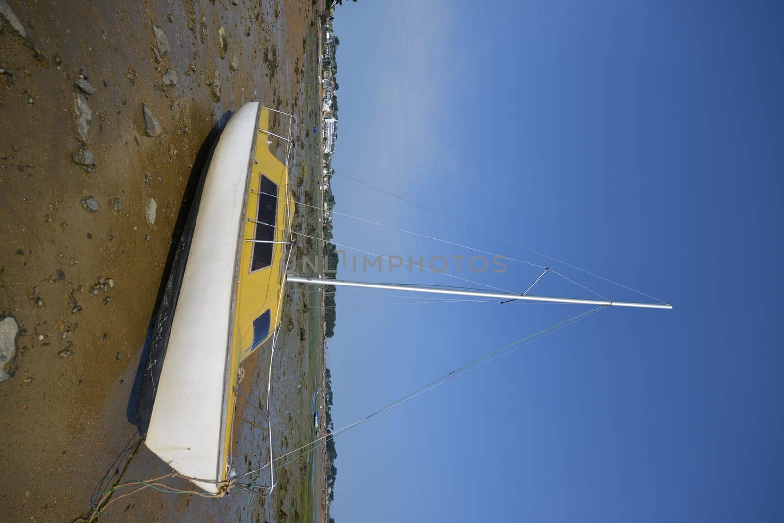 Sailboat at low tide