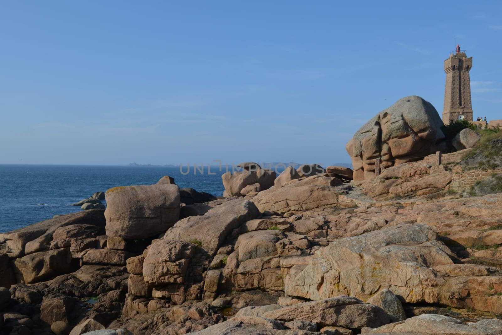 Lighthouse on the pink granite coast