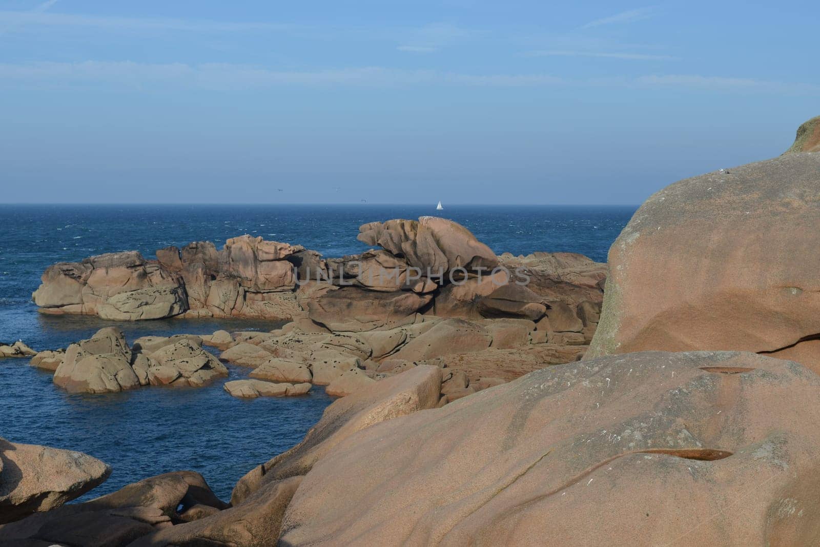 The pink granite coast in France
