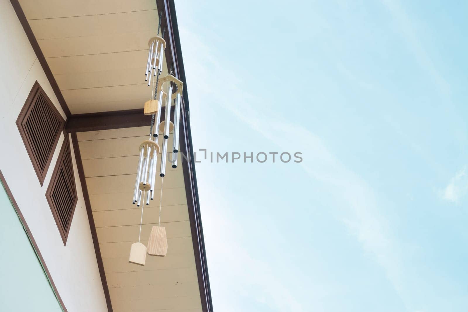 Oriental wind bells and blue sky, stock photo