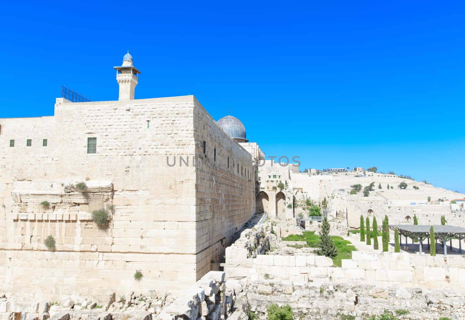 Ancient ruins in the center of Jerusalem, Israel