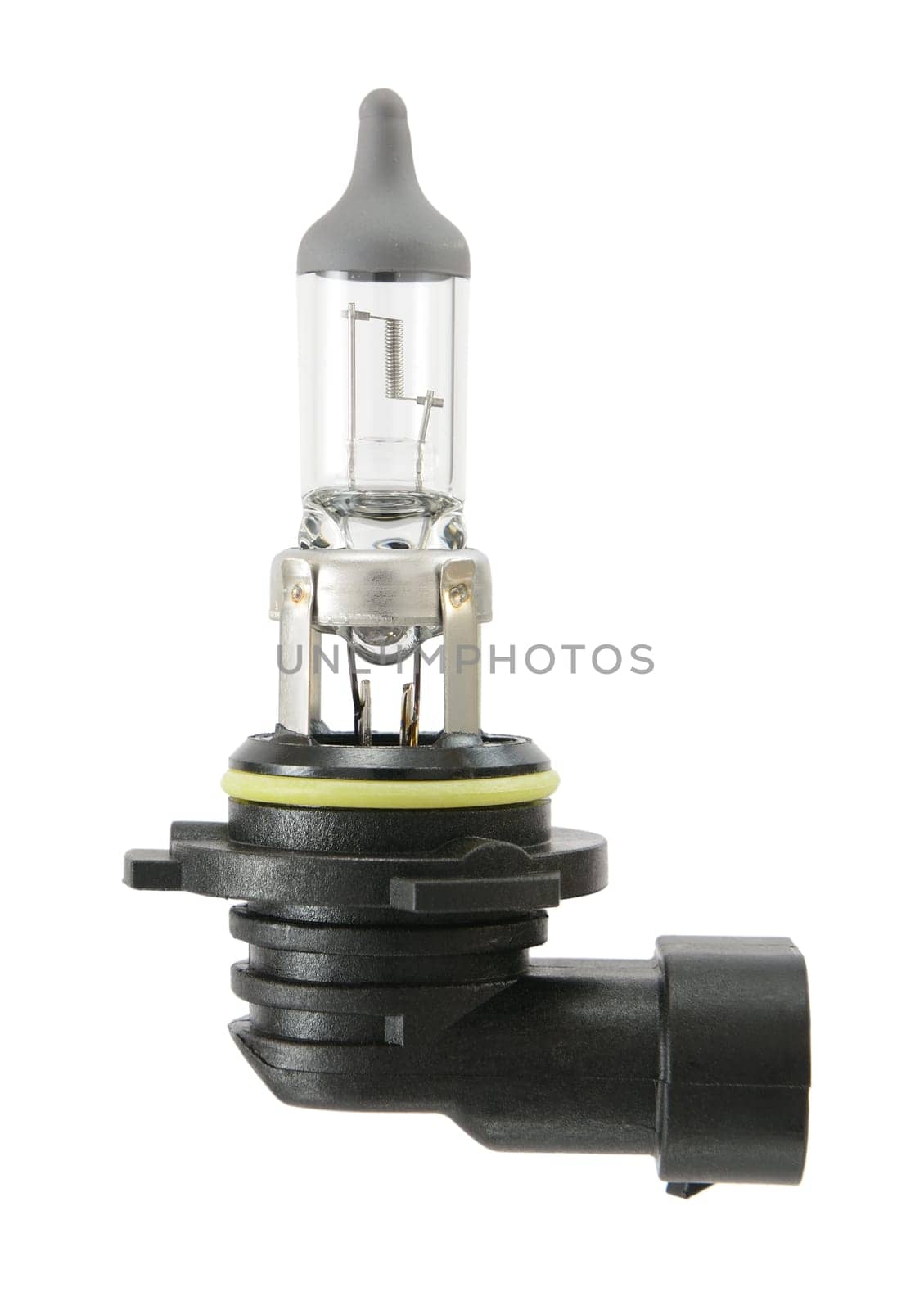 Standard HB4 halogen car bulb isolated on white.