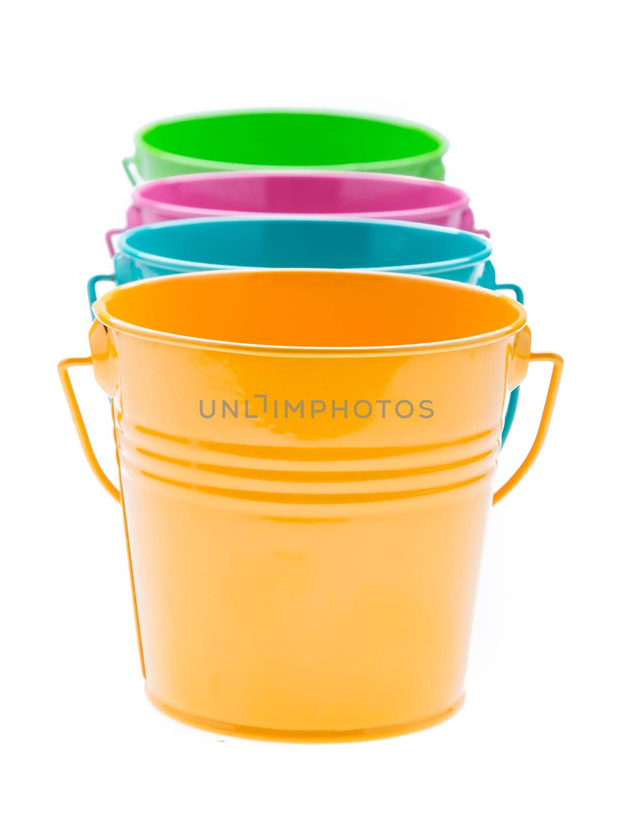 empty bucket isolated on white background