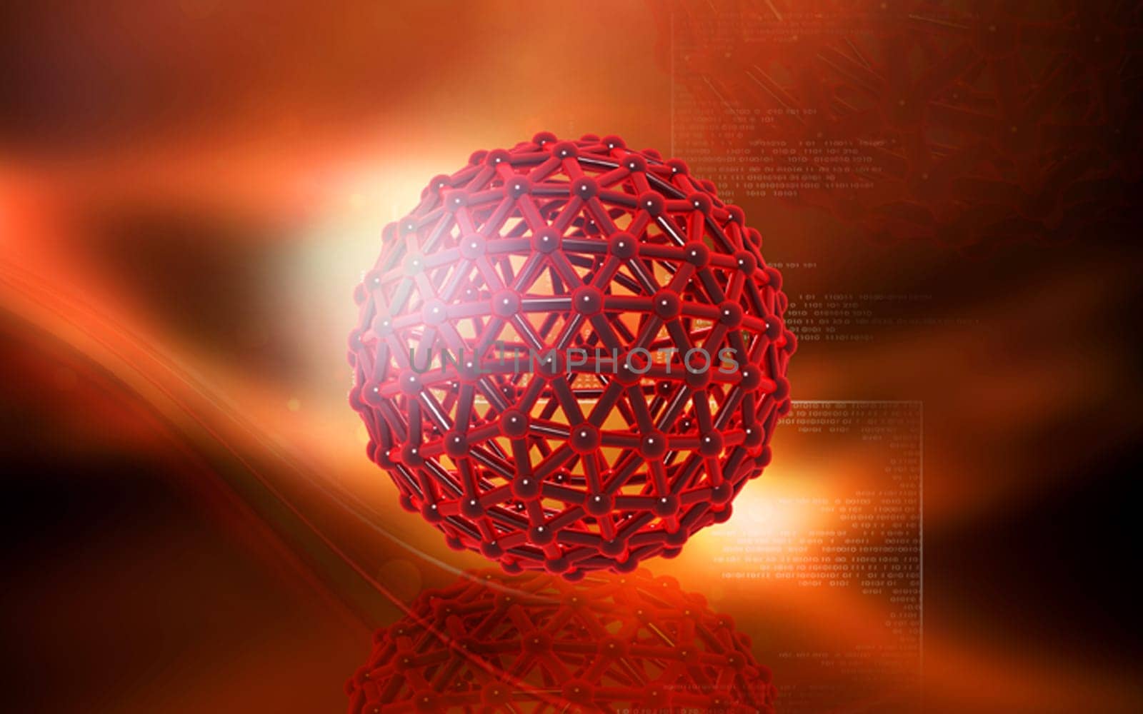 Digital illustration of gene in colour background