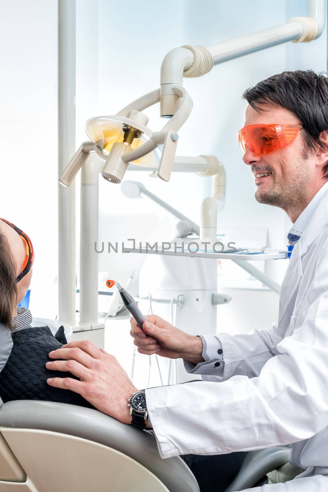 dentist at the examination