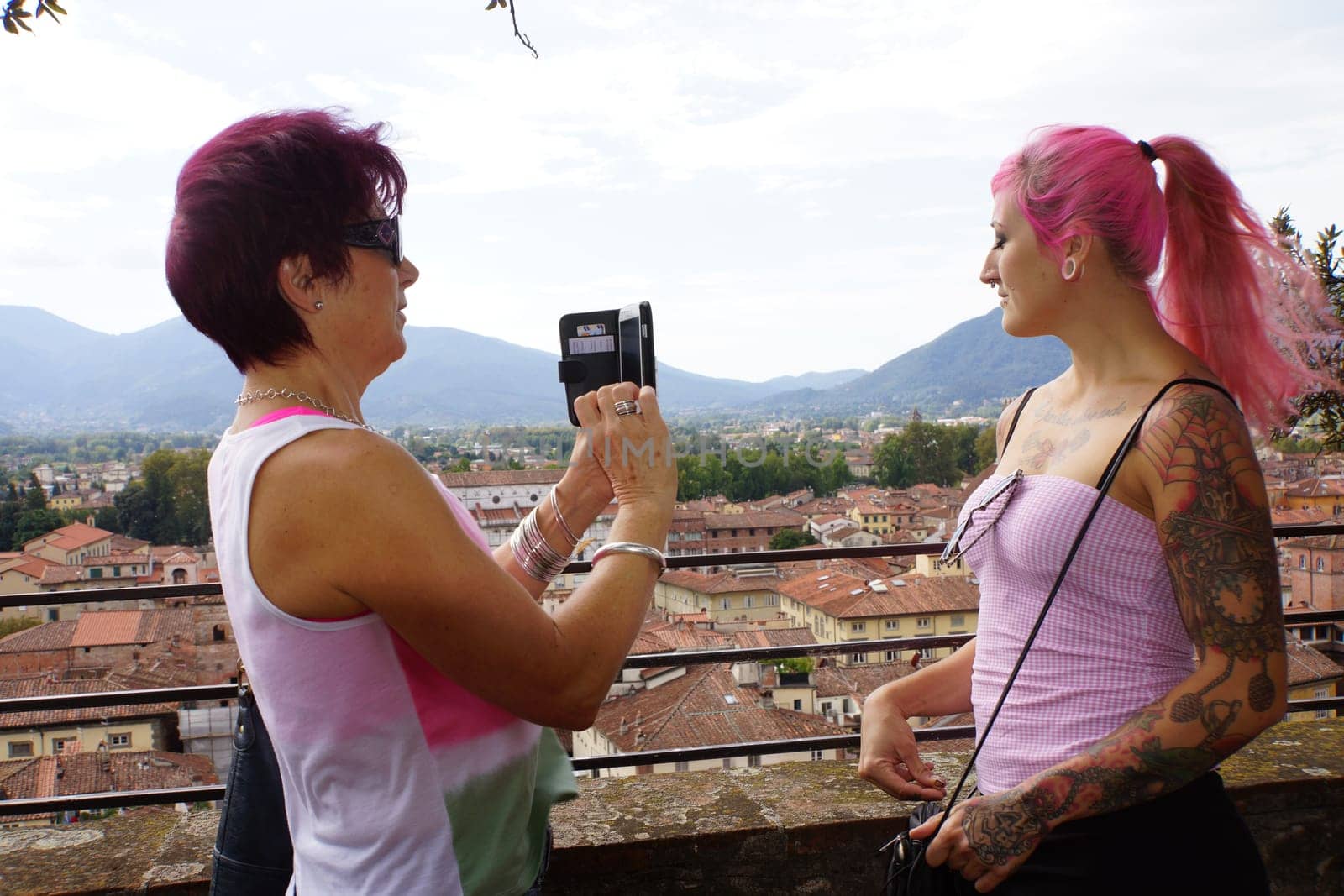 View from Torre Guinigi over Lucca,Tuscany,Italy