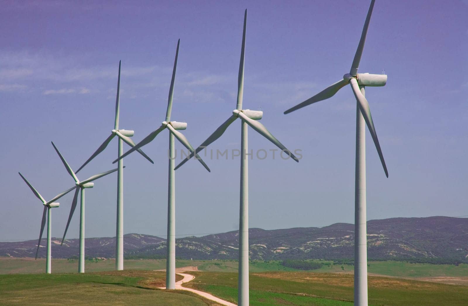 Windmills for electric power production, Cadiz province, Andalusia, Spain