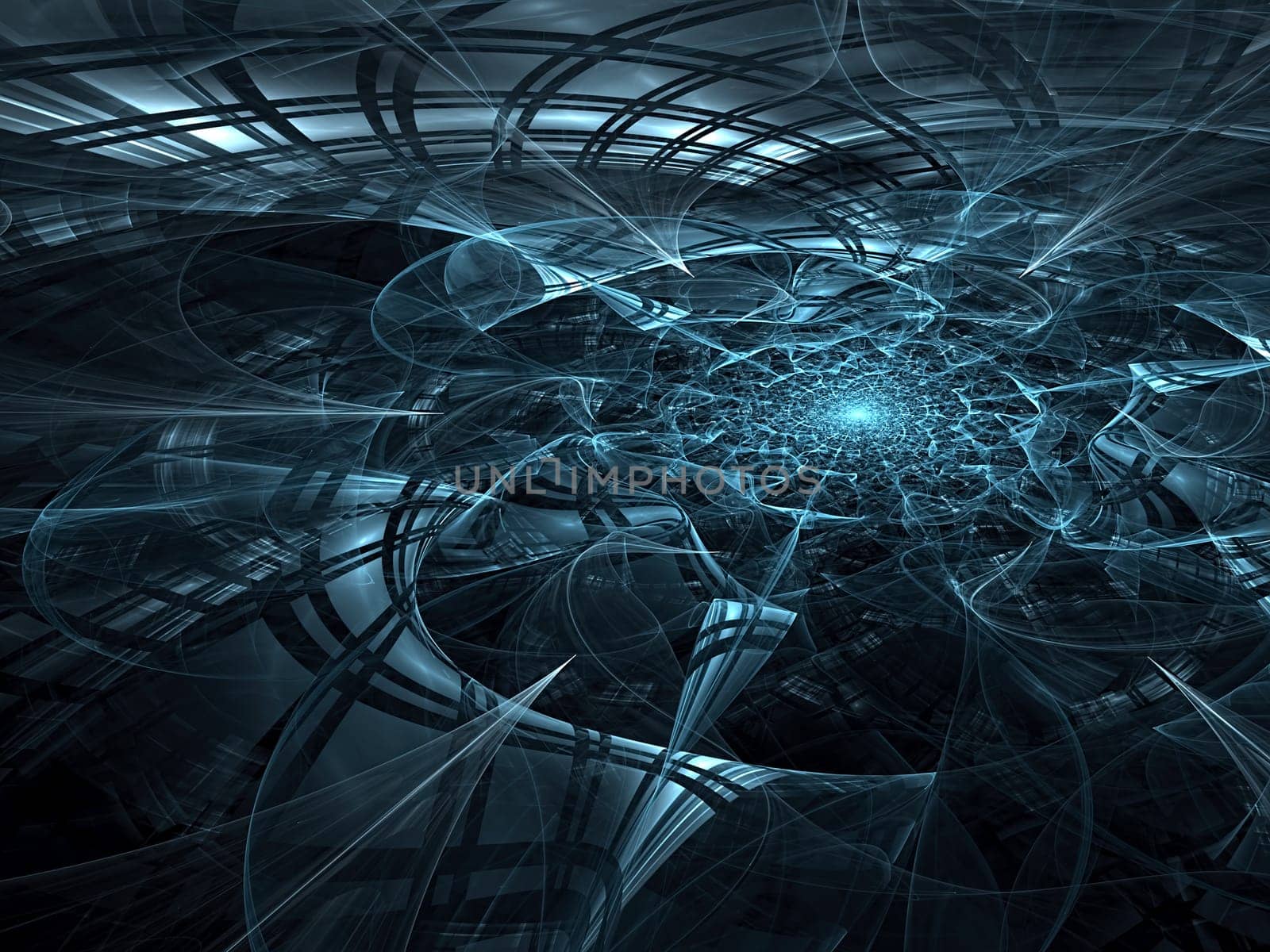 Abstract computer-generated image technology style design reminiscent of a futuristic flower