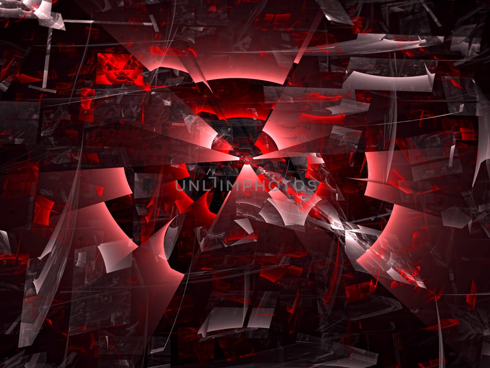 Abstract computer-generated image black and red chaos background