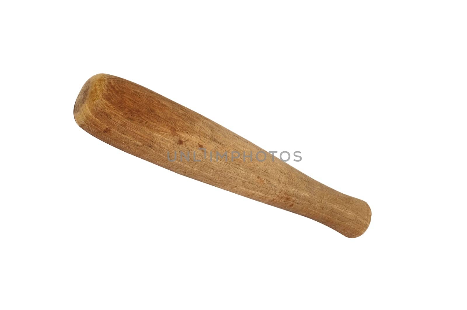Wooden pestle isolated on white background